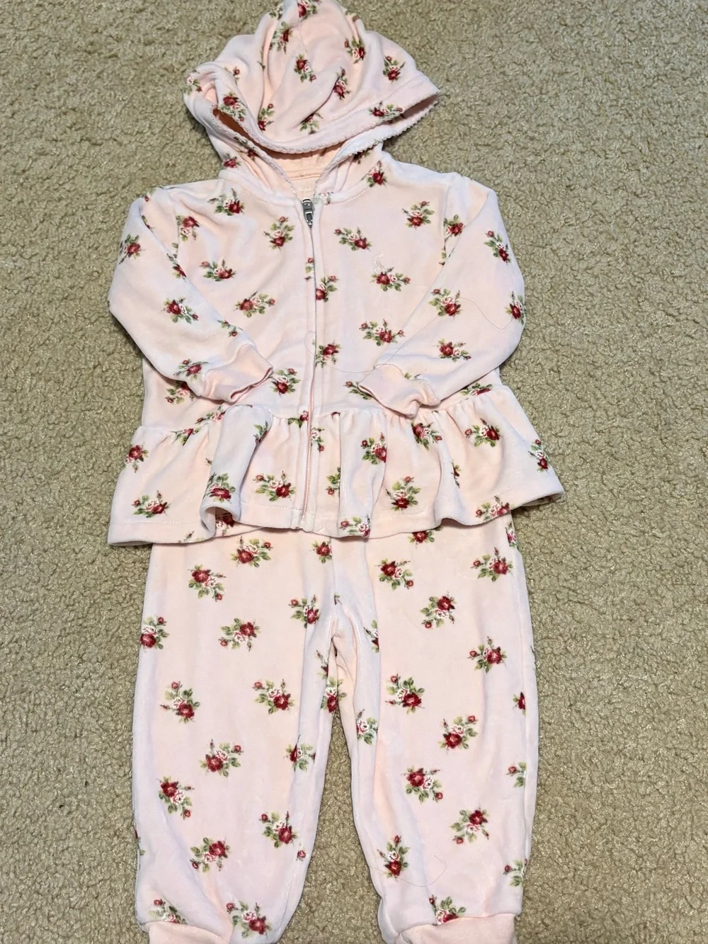 Ralph Lauren Floral Velour Pant set & white and pink reversible logo trousers